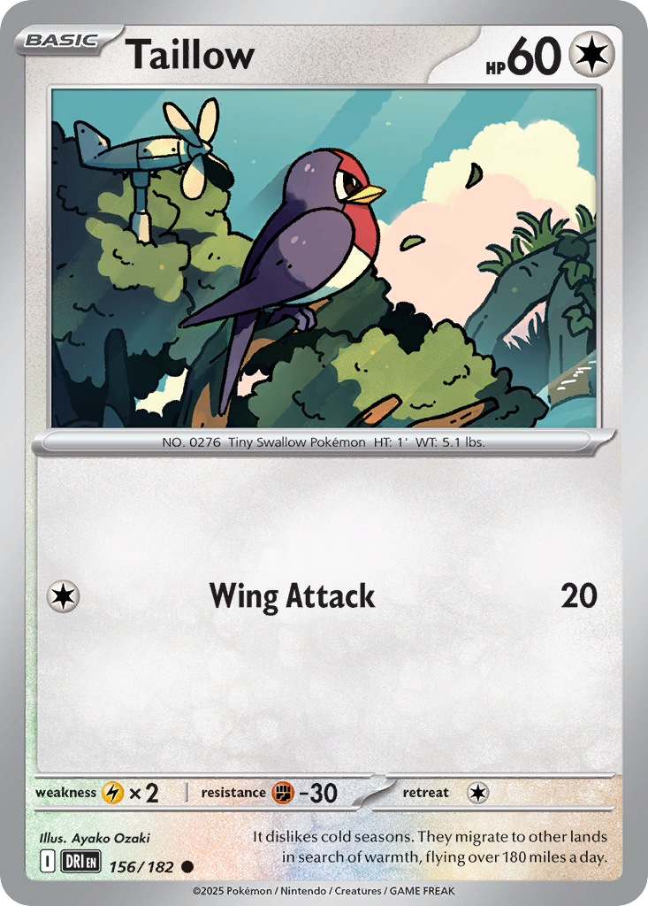 Taillow 156/182 Common Destined Rivals Reverse Holo