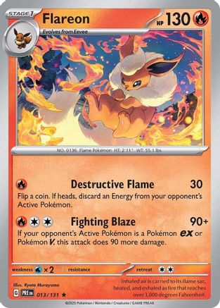 Flareon 013/131 Holo Rare Prismatic Evolutions Holo