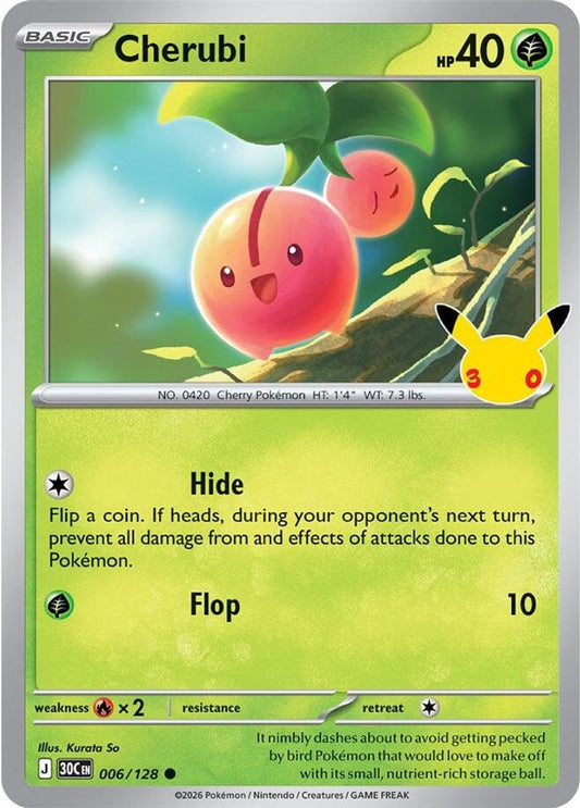 Cherubi 006/128 Holo Common ME: 30th Celebration Pokemon Near Mint