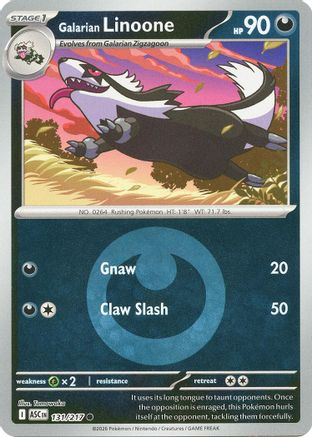 Galarian Linoone (Energy Symbol Pattern) 131/217 Ascended Heroes Reverse Holo