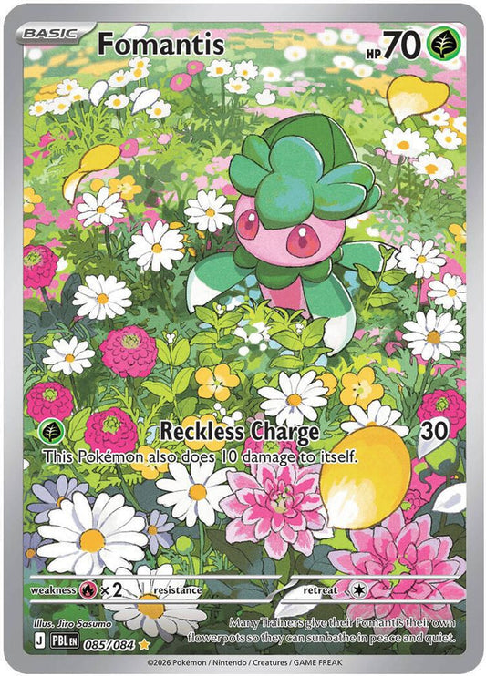 Fomantis 085/084 Illustration Rare Pitch Black Pokemon Holo