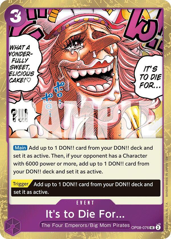 It's to Die For (Pirate Foil) OP08-076 Premium Booster -The Best- Vol. 2