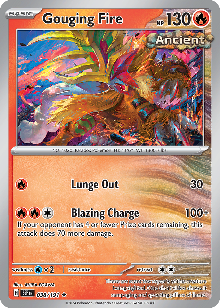 Gouging Fire 038/191 Rare Surging Sparks Reverse Holo