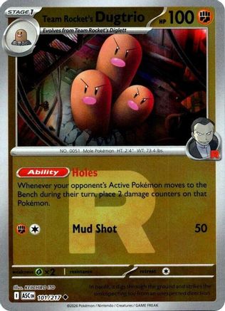 Team Rocket's Dugtrio (Team Rocket) 101/217 Holo Ascended Heroes Reverse Holo