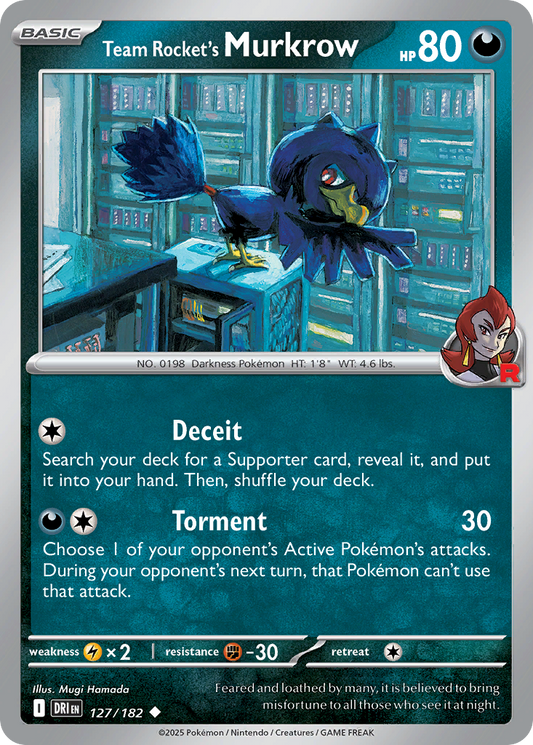 Team Rocket's Murkrow 127/182 Uncommon Destined Rivals