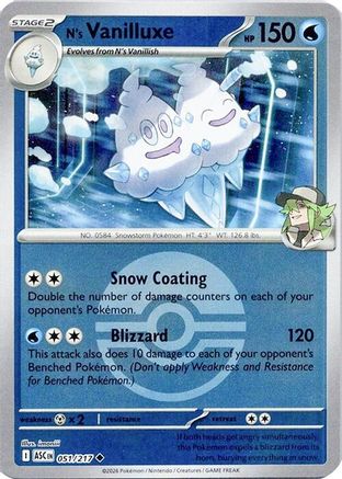 N's Vanilluxe (Poke Ball) 051/217 Holo Uncommon Ascended Heroes
