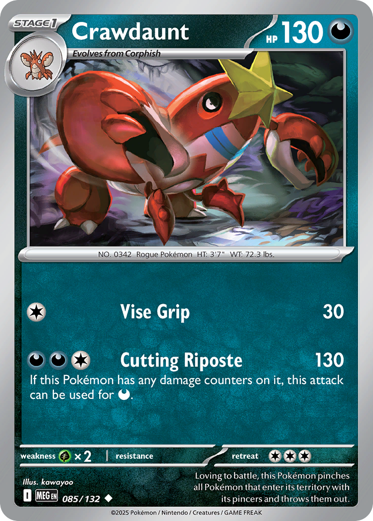 Crawdaunt 085/132 Uncommon Mega Evolution