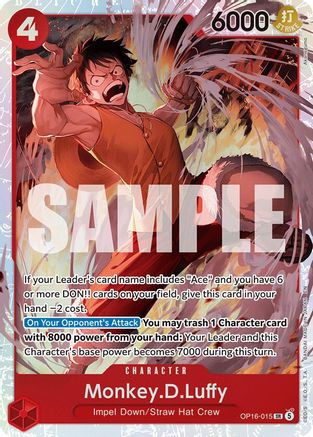 Monkey.D.Luffy OP16-015 Super Rare The Time of Battle Foil