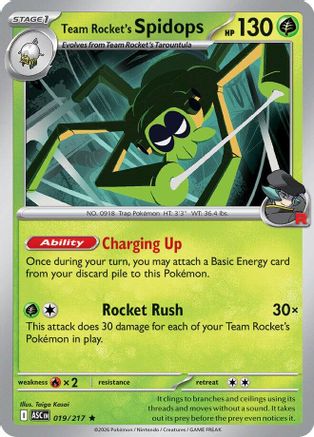 Team Rocket's Spidops 019/217 Rare Ascended Heroes Holo