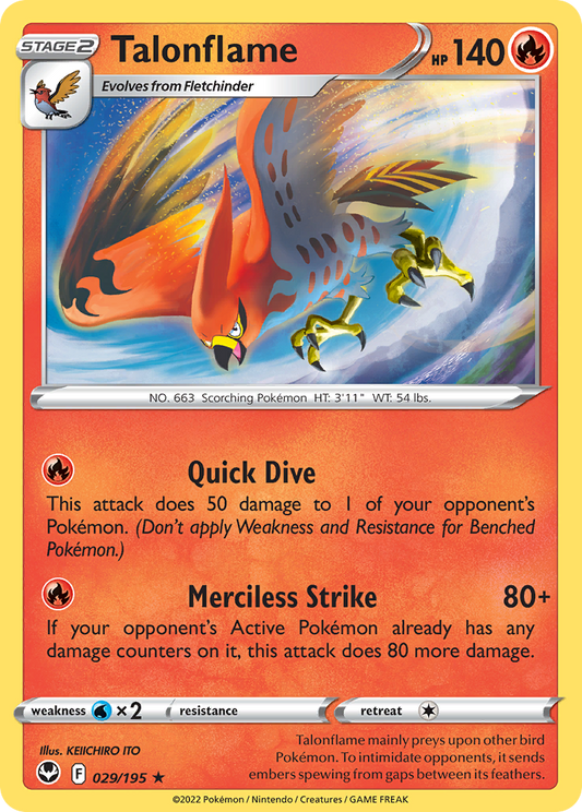 Talonflame 029/195 Rare Silver Tempest