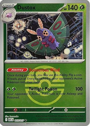 Dustox (Love Ball) 015/217 Holo Uncommon Ascended Heroes Reverse Holo