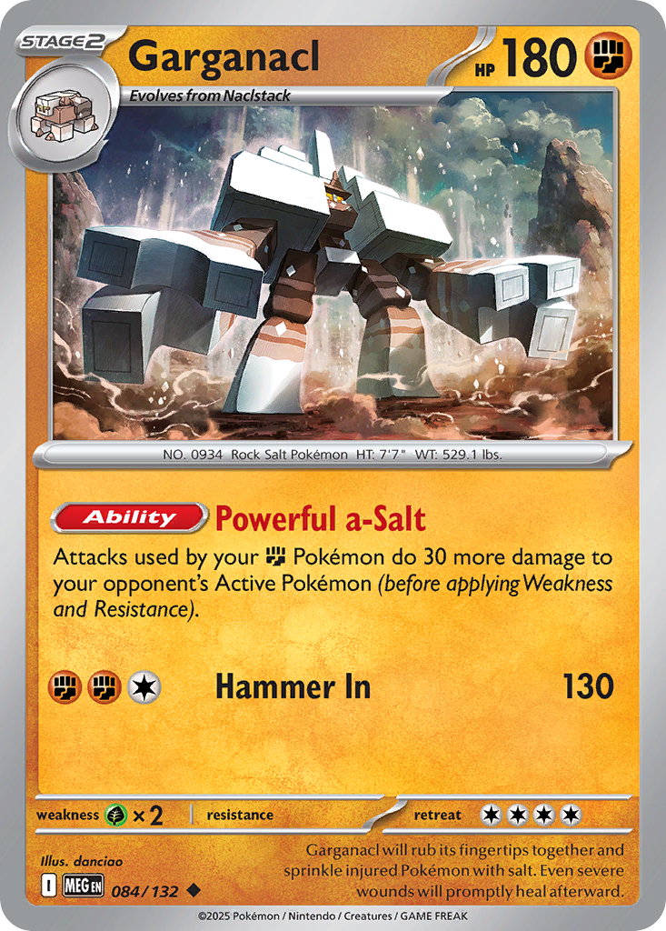 Garganacl 084/132 Uncommon Mega Evolution Reverse Holo