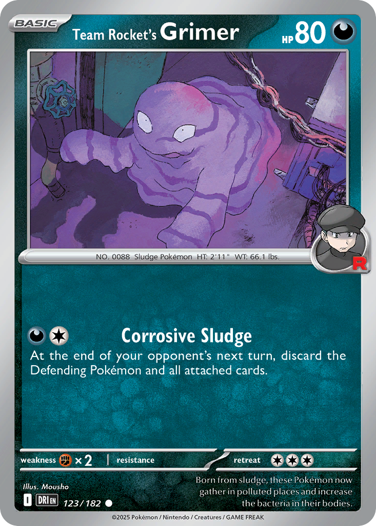 Team Rocket's Grimer 123/182 Common Destined Rivals Reverse Holo