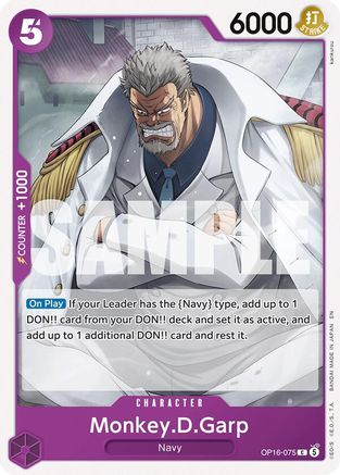 Monkey.D.Garp OP16-075 Common The Time of Battle