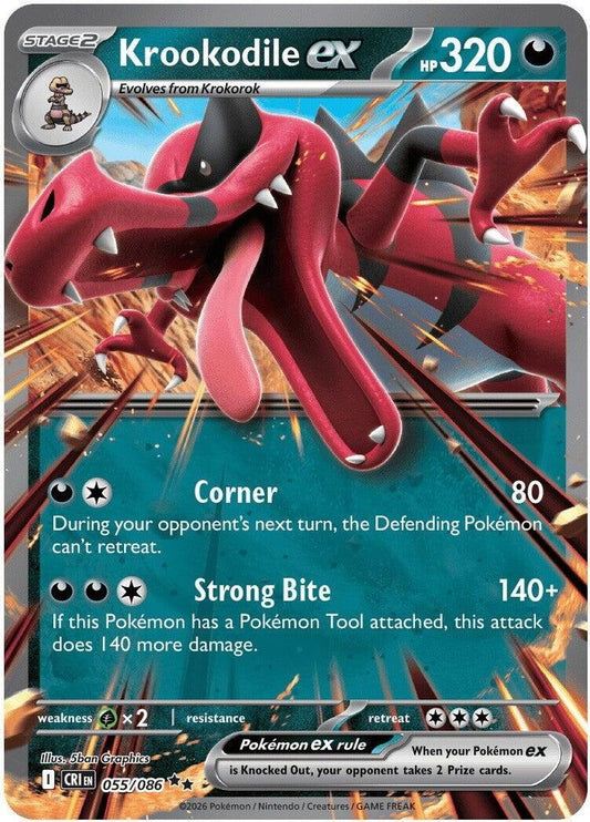 Krookodile ex 055/086 Double Rare Chaos Rising Pokemon Holo