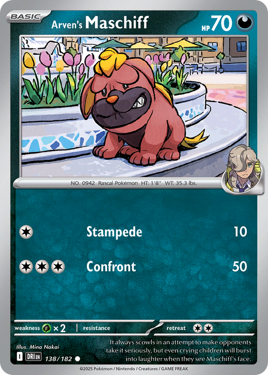 Arven's Maschiff 138/182 Common Destined Rivals Reverse Holo