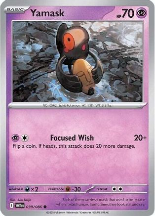 Yamask 039/086 Common White Flare Reverse Holo