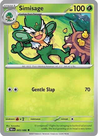 Simisage 005/086 Uncommon Black Bolt Reverse Holo