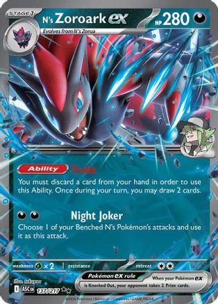 N's Zoroark ex 137/217 Double Rare Ascended Heroes Holo