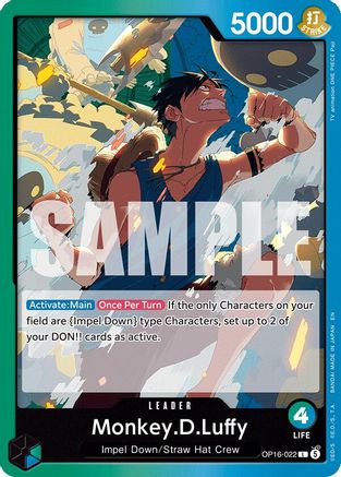 Monkey.D.Luffy (022) OP16-022 Leader The Time of Battle