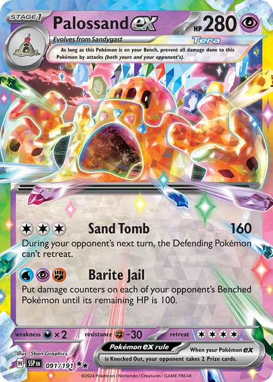 Palossand ex 091/191 Double Rare Surging Sparks Pokemon Holo