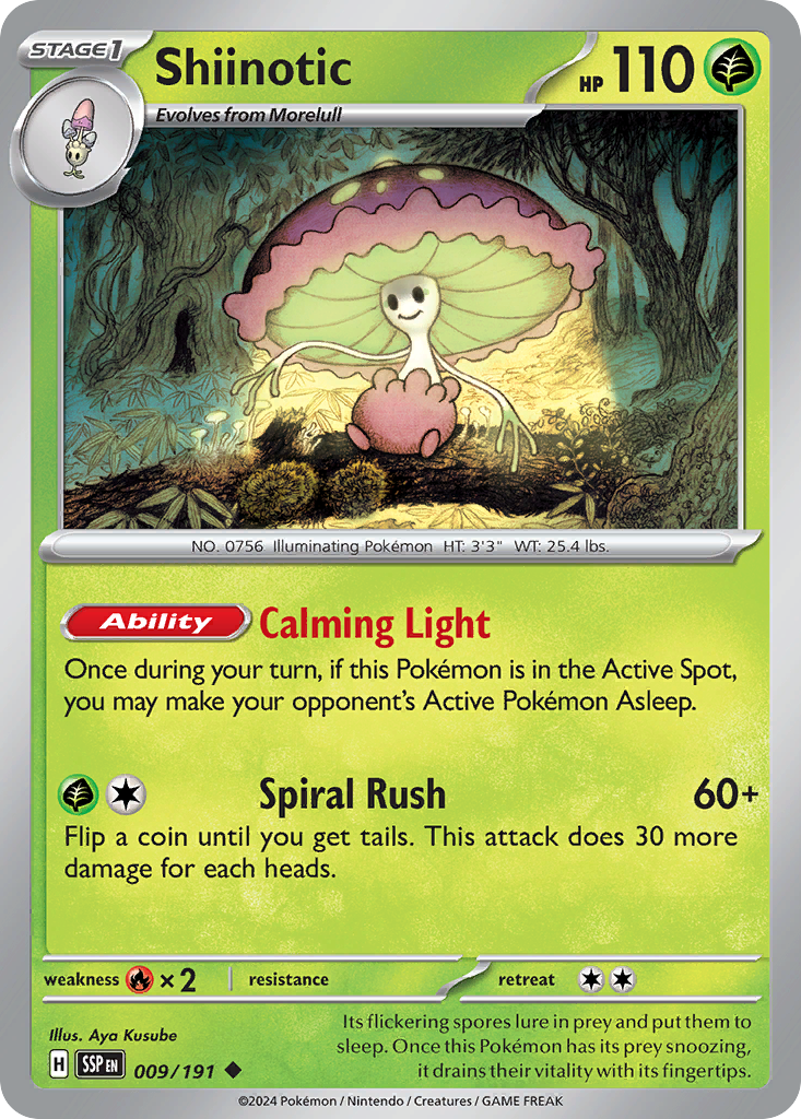 Shiinotic 009/191 Uncommon Surging Sparks Reverse Holo