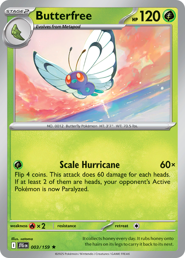 Butterfree 003/159 Rare Journey Together Reverse Holo
