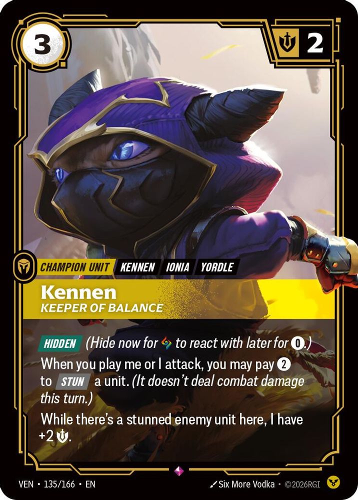 Kennen - Keeper of Balance 135/166 Rare Vendetta Foil