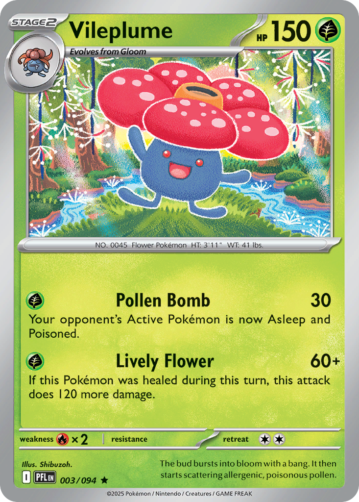 Vileplume 003/094 Rare Phantasmal Flames Holo