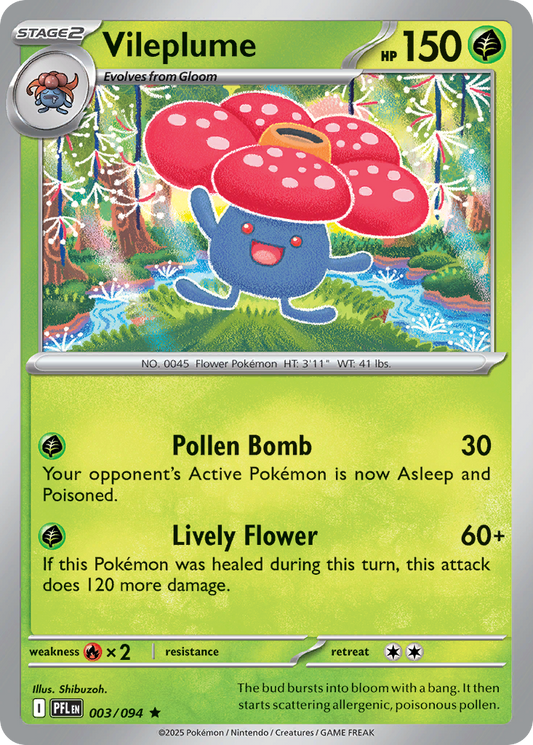 Vileplume 003/094 Rare Phantasmal Flames Holo