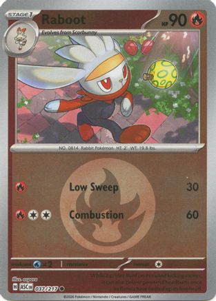 Raboot (Energy Symbol Pattern) 037/217 Ascended Heroes Reverse Holo