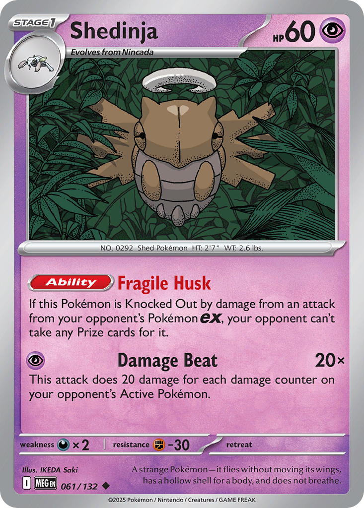 Shedinja 061/132 Uncommon Mega Evolution Reverse Holo