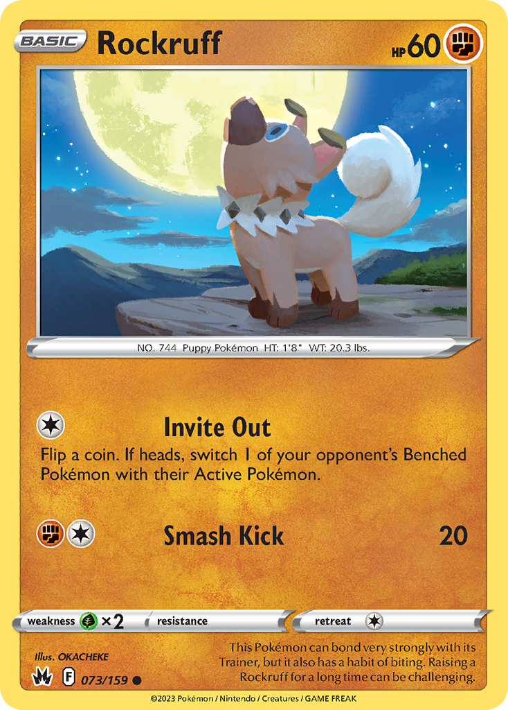 Rockruff 073/159 Common Crown Zenith
