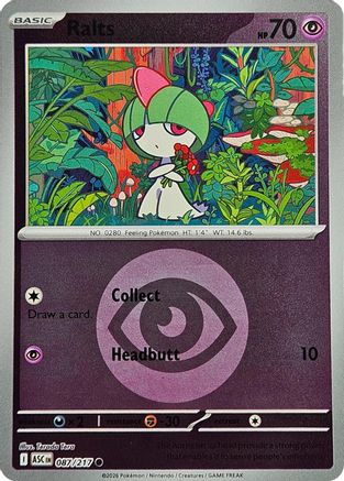 Ralts (Energy Symbol Pattern) 087/217 Holo Ascended Heroes Reverse Holo