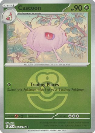 Cascoon (Love Ball) 014/217 Common Ascended Heroes Reverse Holo