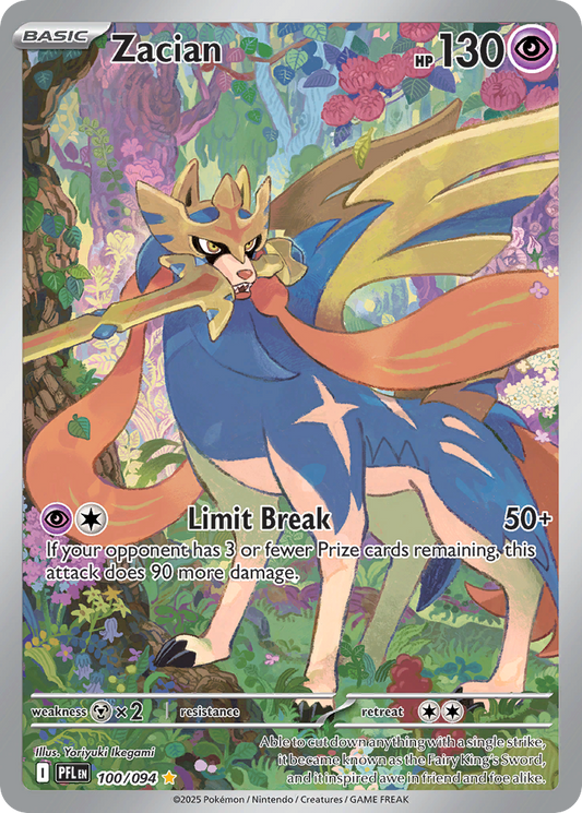 Zacian 100/094 Illustration Rare Phantasmal Flames Pokemon Holo
