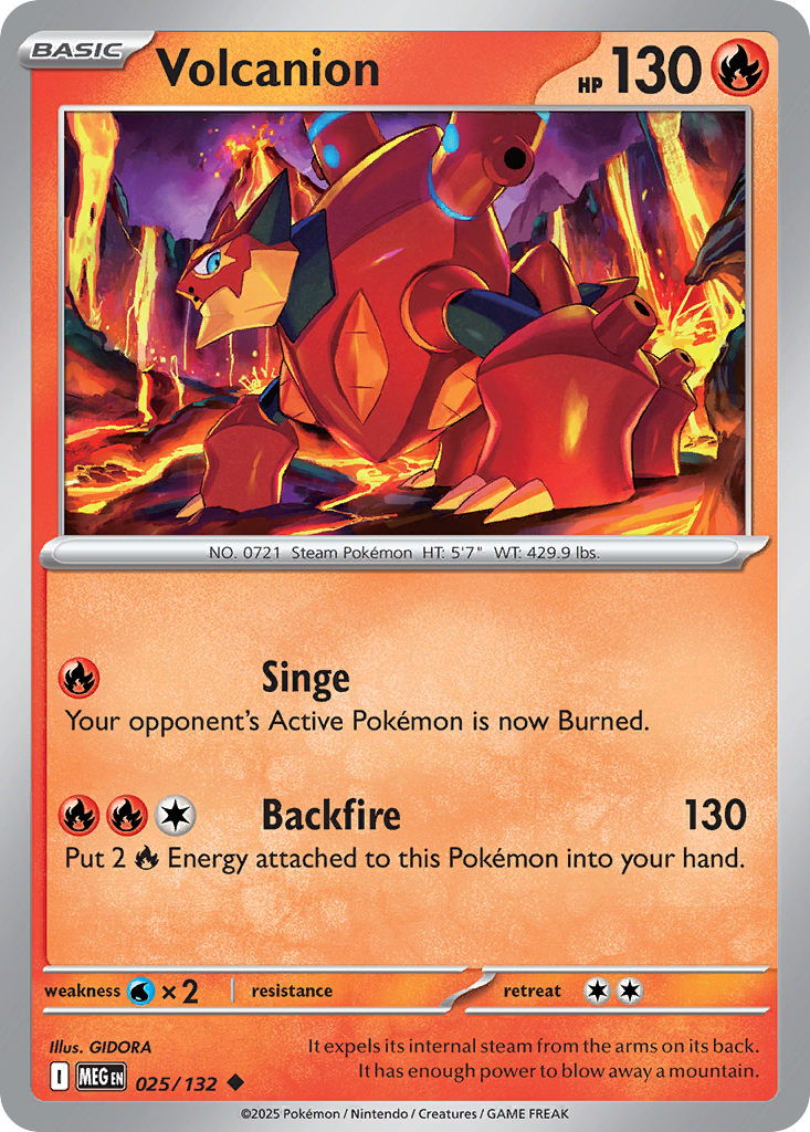 Volcanion 025/132 Uncommon Mega Evolution