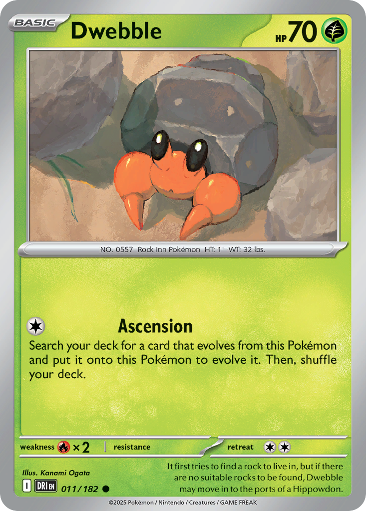 Dwebble 011/182 Common Destined Rivals Reverse Holo