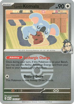 Larry's Komala (Poke Ball) 175/217 Ascended Heroes Reverse Holo