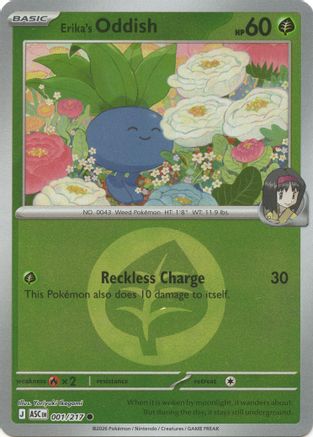 Erika's Oddish (Energy Symbol Pattern) 001/217 Holo Ascended Heroes Reverse Holo