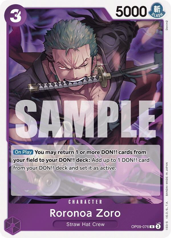Roronoa Zoro (076) OP09-076 Rare Emperors in the New World