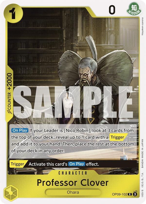 Professor Clover OP09-102 Rare Emperors in the New World