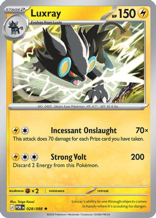 Luxray 028/088 Rare Perfect Order Holo