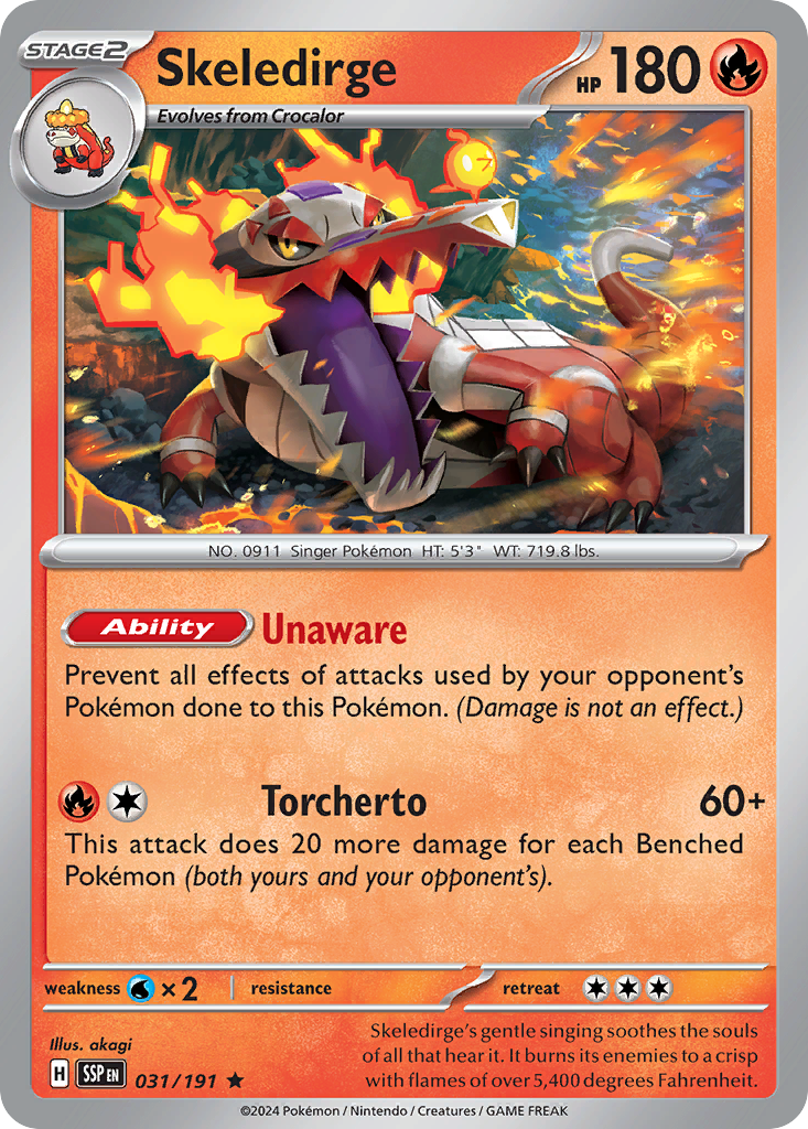 Skeledirge 031/191 Rare Surging Sparks Holo