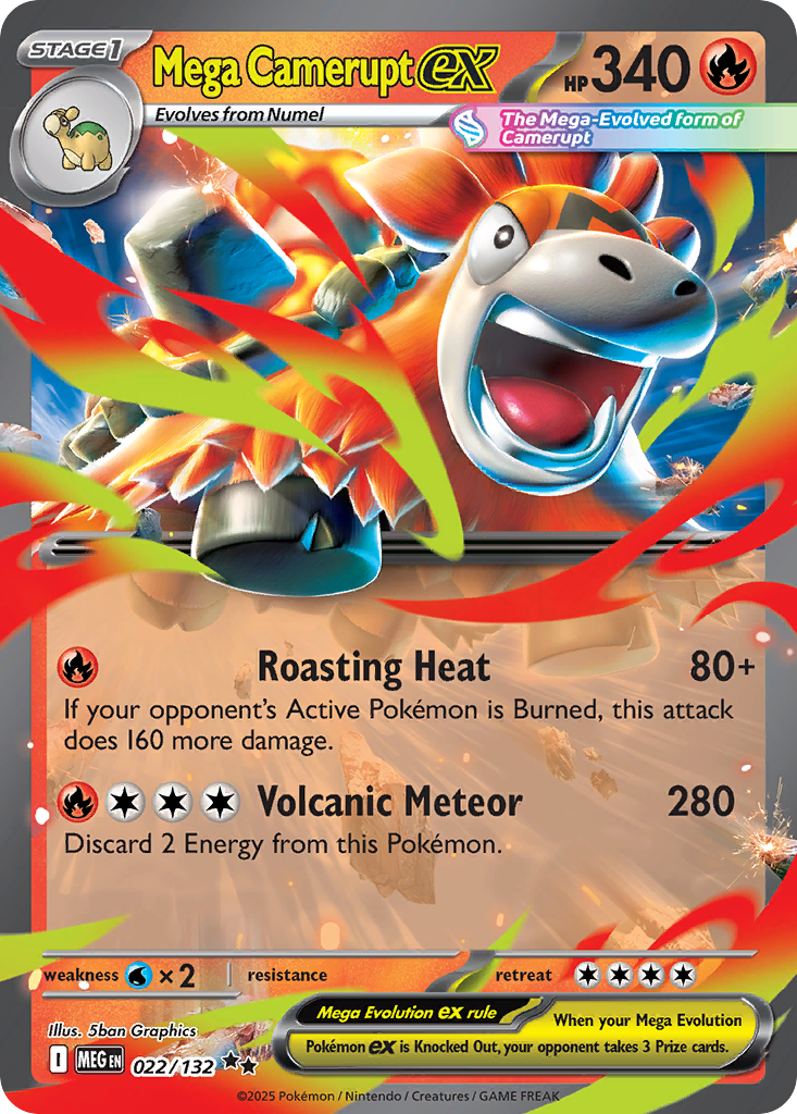 Mega Camerupt ex 022/132 Double Rare Mega Evolution