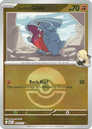 Cynthia's Gible (Poke Ball) 109/217 Ascended Heroes Reverse Holo
