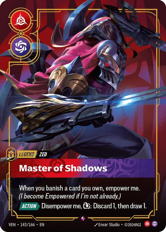 Zed - Master of Shadows 143/166 Rare Vendetta Foil