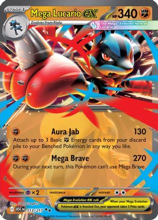 Mega Lucario ex 113/217 Double Rare Ascended Heroes