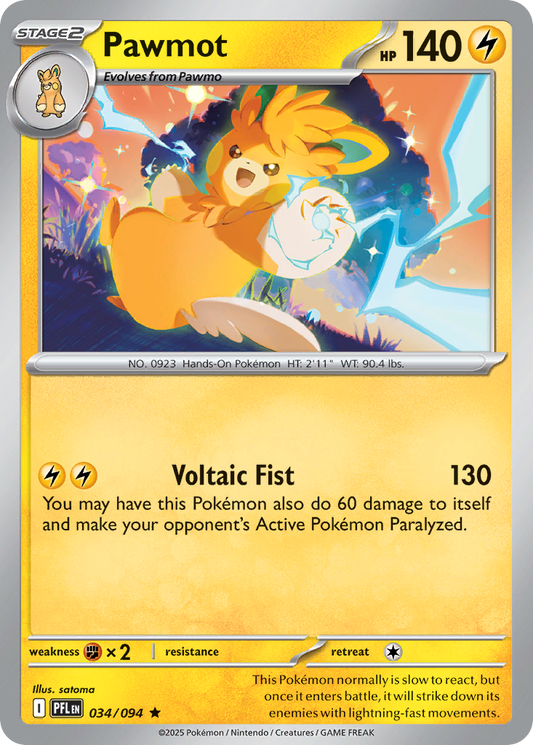 Pawmot 034/094 Rare Phantasmal Flames Holo