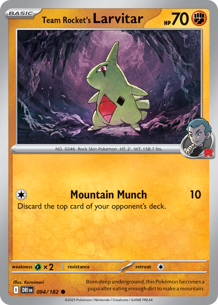 Team Rocket's Larvitar 094/182 Common Destined Rivals